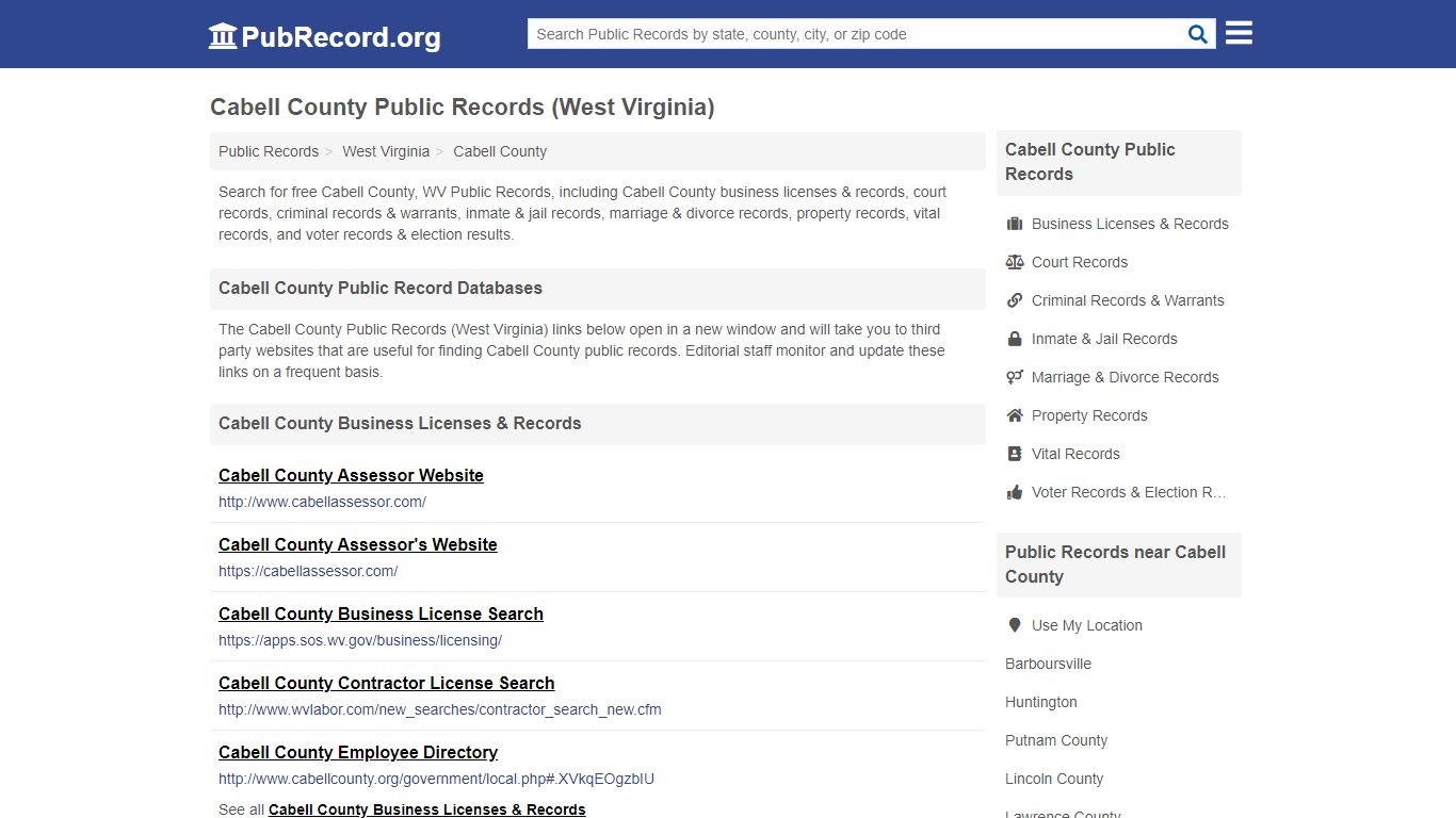 Cabell County Public Records (West Virginia) - PubRecord.org